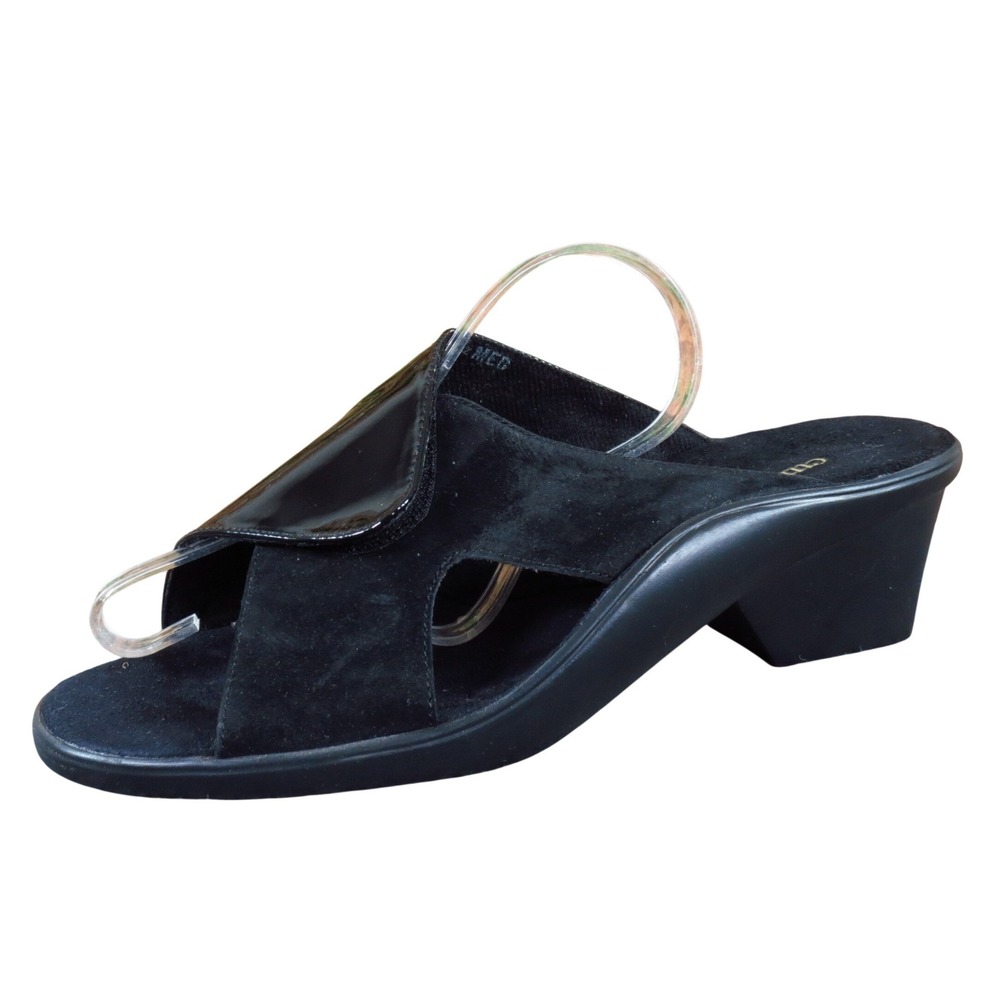 Curvetures Women Wedge Sandal Size 11.5 Casual Dress Slide Black Synthetic‎
